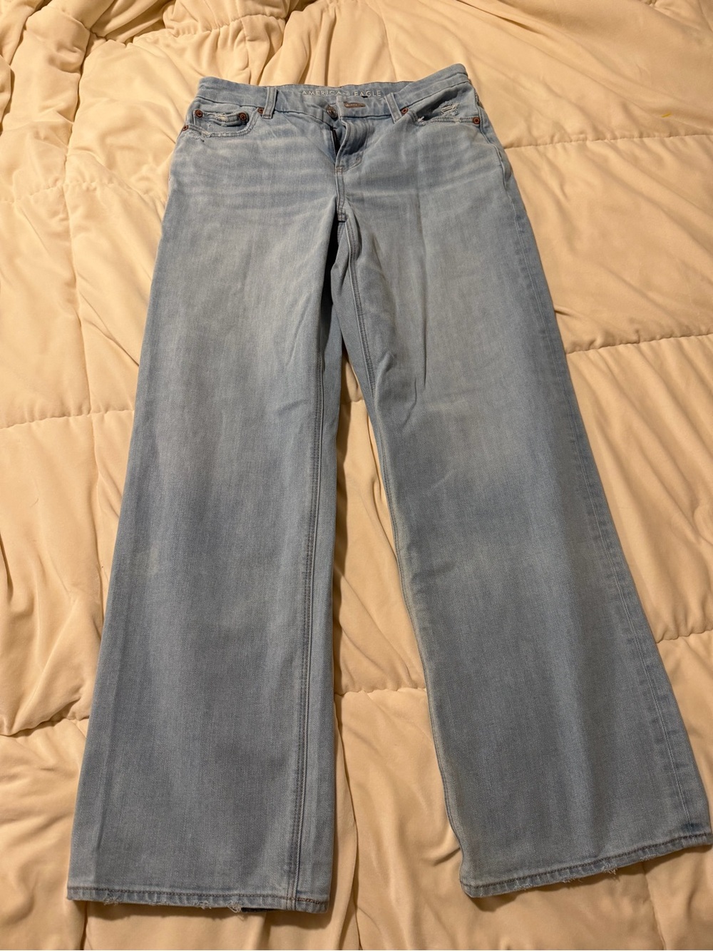 American Eagle Outfitters Light Wash Wide Leg Jeans